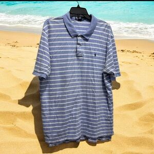 Polo Ralph Lauren size XXL blue/ white striped polo 100% cotton
